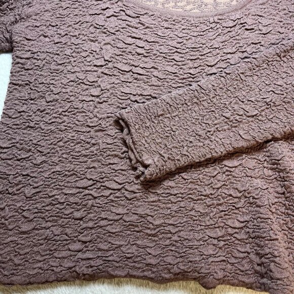Natural Life Danielle Womens Textured Square Neck Top Sz XL Mauve Stretchy Knit - Picture 8 of 8
